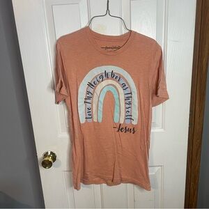 Love in Peach Rainbow Graphic Tee